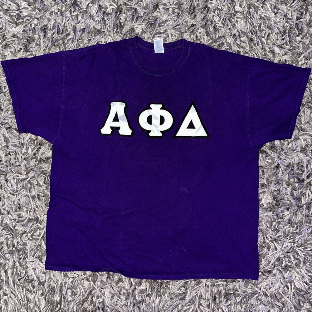 Alpha Phi Delta APD Fraternity Greek Letters T Shirt Purple Men's 2XL